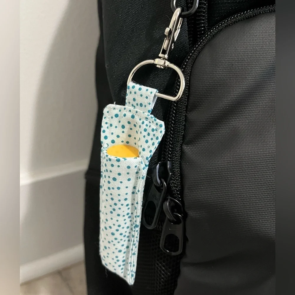 Handmade Burt’s bees chapstick holder with swivel keychain